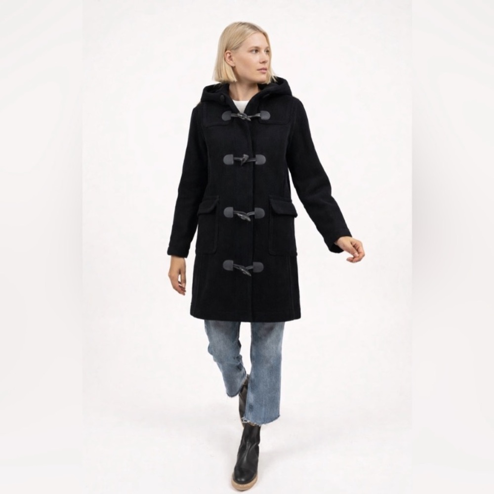 SAINT-JAMES - Wool Duffle Coat with Hood | Classic Toggle Closure